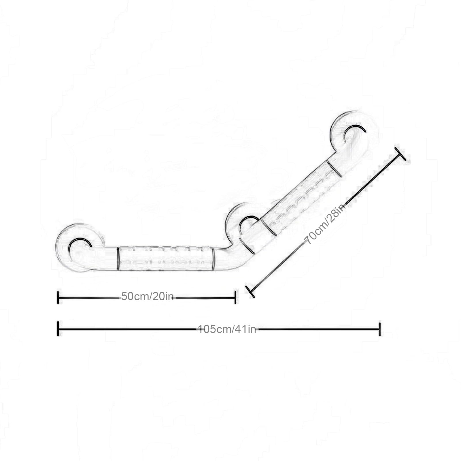 Maniglioni di Sicurezza per Doccia da Parete per Bagno, per Donne Incinte, Anziani, infortuni, Maniglia per Vasca da Bagno (Bianco 50x70 cm/20x28 Pollici)