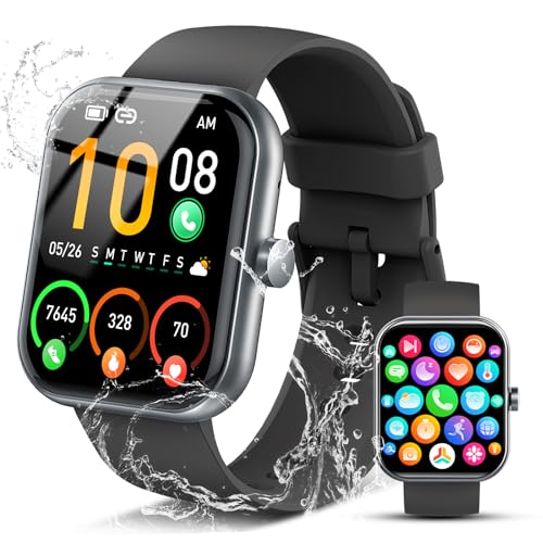 2026 Smart Watch for Men Women (Answer/Make Call), 1.96″ HD Fitness Tracker Running Watch, IP68 Waterproof,Pedometer, Sleep/Step/Activity/Heart Rate Monitor,110+ Sport Mode Smartwatch for iOS Android