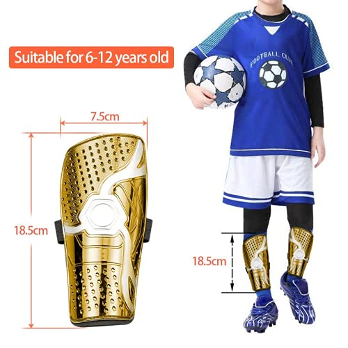 image for auvstar Youth Kids Soccer Shin Pad，Child Soccer Shin Pad,1 Pair Ligh