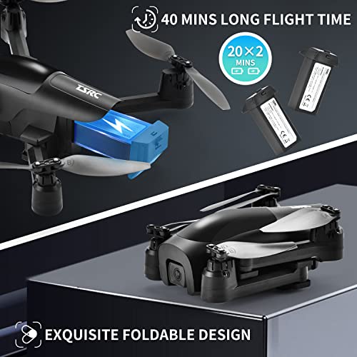 Tenssenx Drone With 1080P Camera, Foldable Fpv Drone For Adults And Kids, Tsrc A5 Rc Quadcopter With 2 Batteries For 40 Mins Flight, Voice And Gesture Control, Optical Flow Positioning, Gravity Sensor #TOP3
