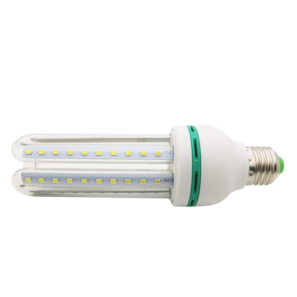 Mengjay - Bombilla LED E27 en forma de U, cabeza de espiral, 12 W (equivalente a 100 W), luz blanca fría 6000 K, 1200 lúmenes, 53 x 170 cm- (20piezas)