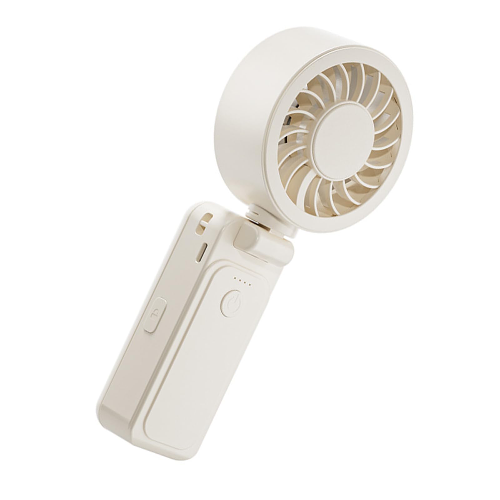 Kalttoy White Usb Rechargeable Handheld Fan With Clip Compact Personally Cooling Fan 4 Adjustable Speed Can Be Attached To Umbrellas Portable Handheld