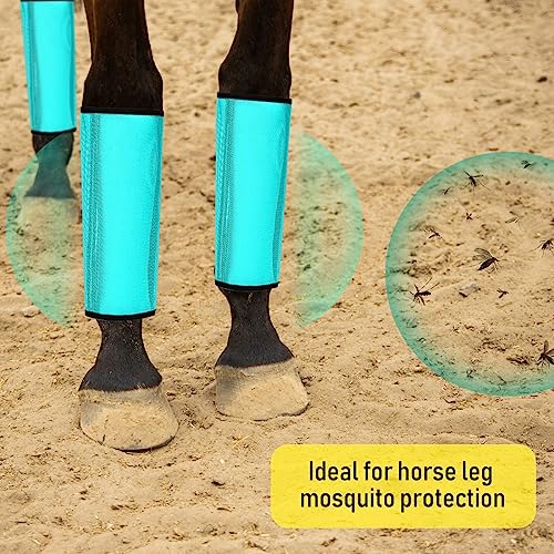 Image of Jexine 12 Fly Boots for Horse Set of 12 Loose Breathable Mesh Horse Fly Sheets Protective Horse Leg Wraps Leggings for Preventing Flies and Mosquitoes Bites (Green, Purple, Yellow)