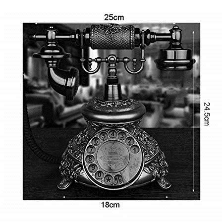 Téléphone Rétro Vintage Téléphone Téléphone Filaire Cadran Fixe Téléphone Maison Fixe Rotatif Européen Rétro Cadran Blanc Bronze