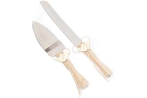 Rustic Wedding Cake Knife and Server Set: The Perfect Cutting Duo for Special Occasions