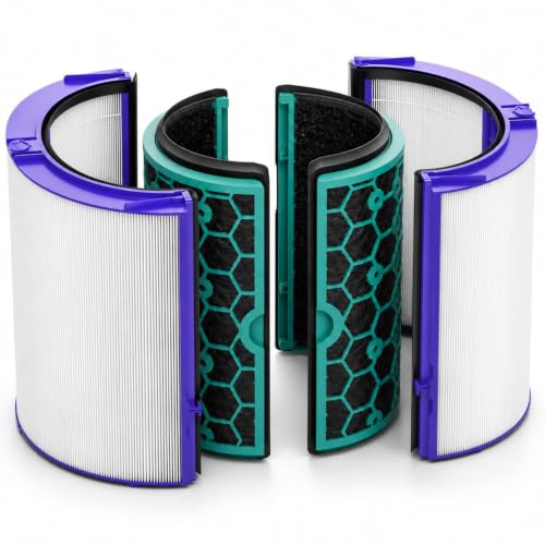 Reliapart 360 Glass HEPA and Activated Carbon Filter Compatible for Dyson Pure Hot+Cool DP04 DP05 TP04 TP05 HP04 Series Air Purifier Fan Replacement Filter 969048-05 968707-08 968708-08