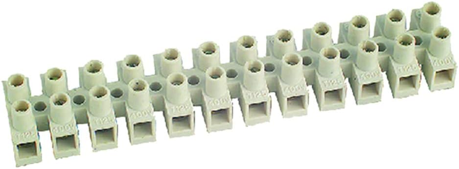 Electraline 80597 Terminal Strip - 12 Connections - 6 mm² - Transparent