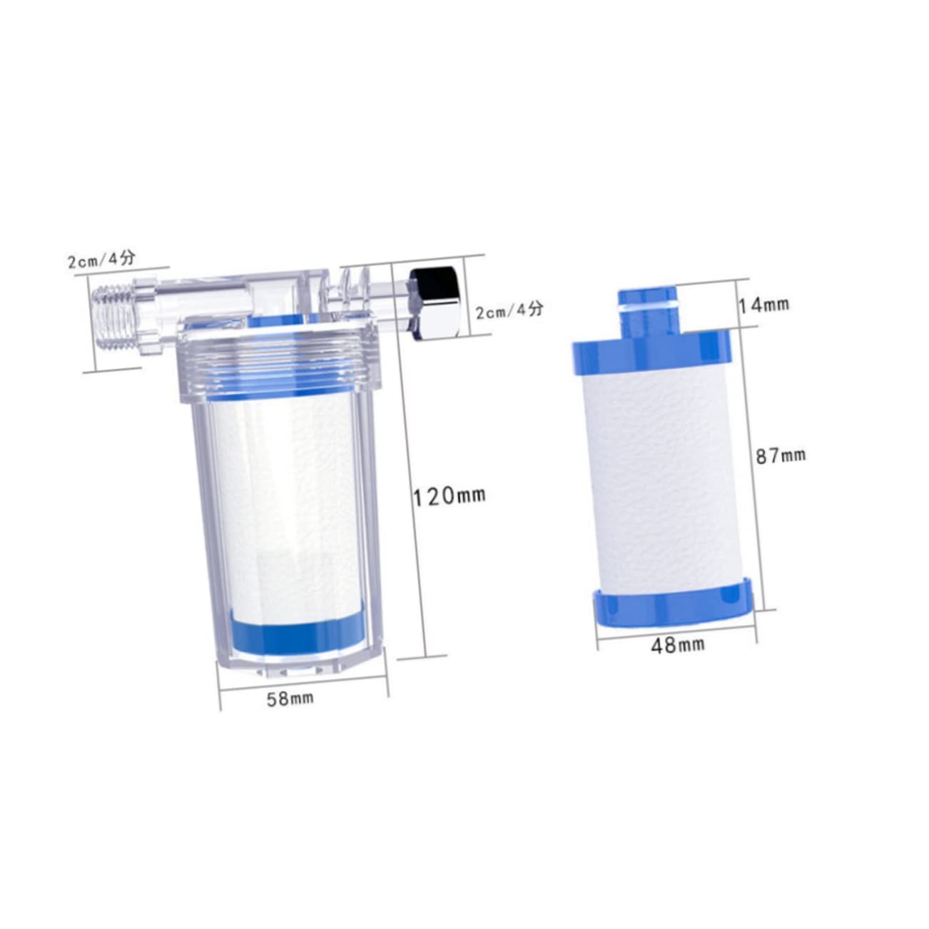 2 Pezzi Filtro Depuratore D'acqua Doccia Addolcente Depuratori In Filtri Purificatore Per Ugelli Doccia Macchina Per La Depurazione Dell'acqua Blue Addominali