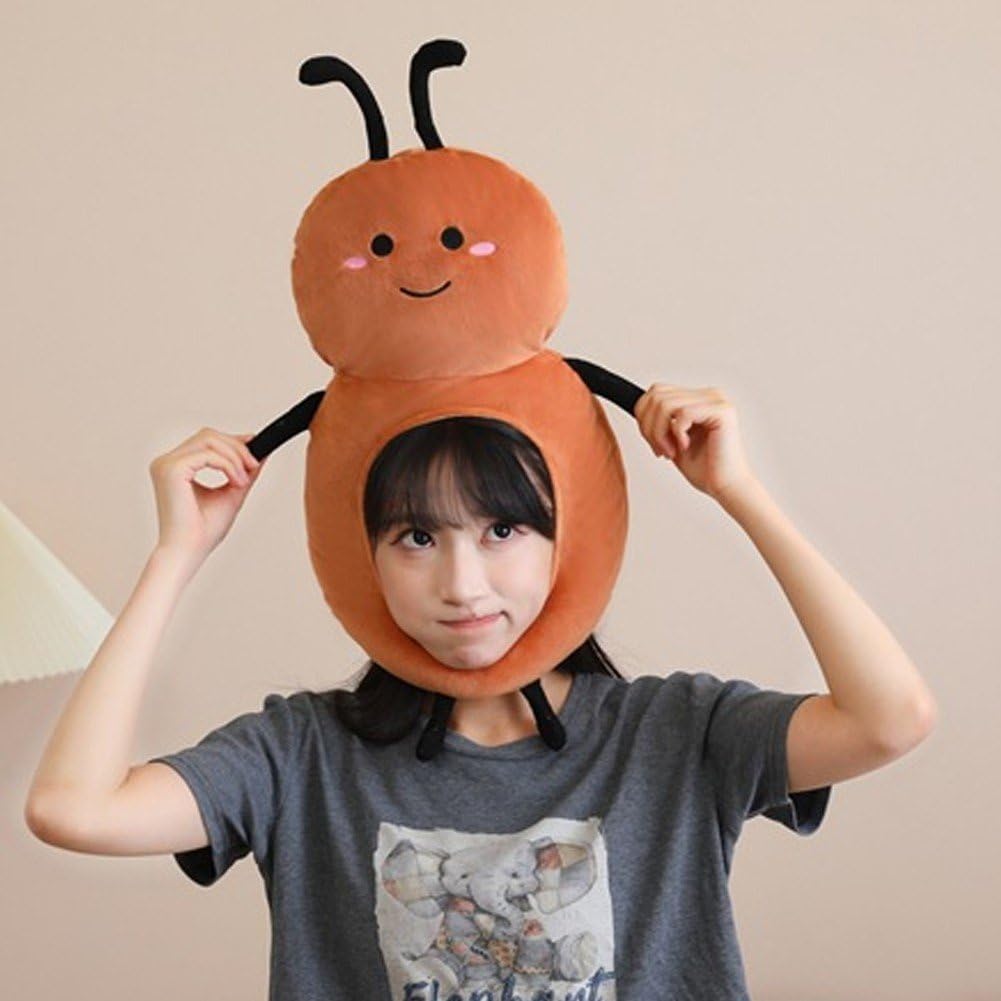 Zabawny kapelusz do przebrania karalucha, miękka pluszowa czapka, akcesoria na Halloween dla dorosłych, idealne na imprezy, cosplay i gry fabularne.