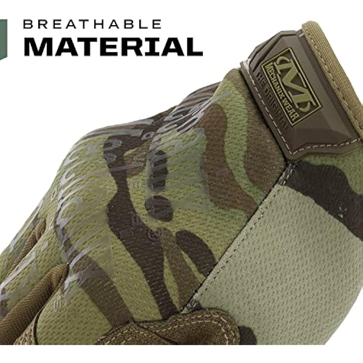 Mechanix Wear: The Original MultiCam Tactical Work Gloves with Secure Fit, Flexible Grip for Multi-purpose Use, Durable Touchscreen Safety Gloves for Men (Small, MultiCam)