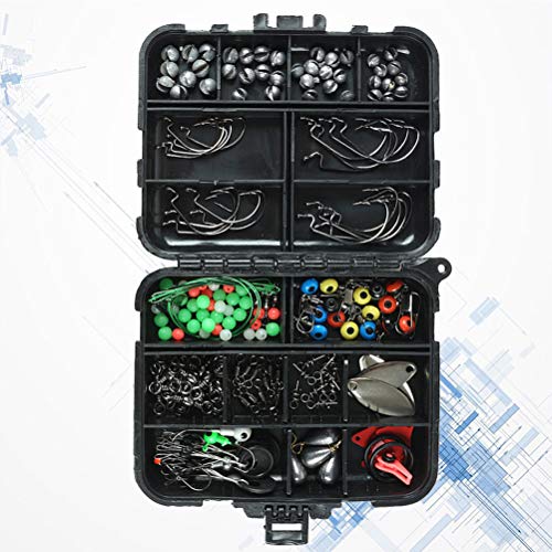 Pescaria 188 pçs/set acessórios da ferramenta de pesca kit chumbadas contas giros snaps ganchos alic