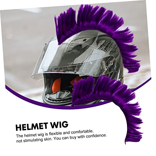 Gafoki 5Pcs Mohawk Extensions Gras Adhesive Biking Accessories Skiing Men Synthetic Short Decor Cockscomb Photo Halloween Prop Helmet Party Helmet/Up Wig Skinhead Adornment Green #TOP3