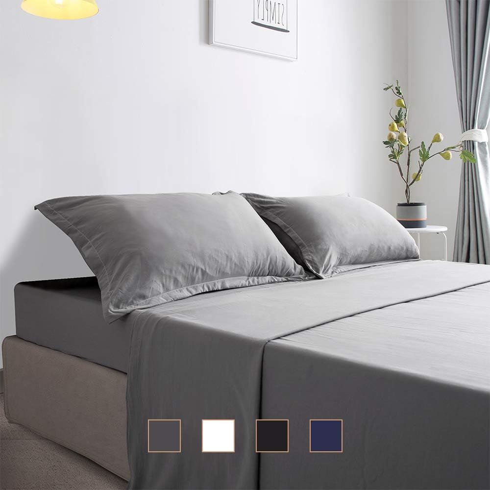 Gonk Queen Flat Sheet Only, Soft Microfiber Brushed Bed Sheet, ExtraLong Bedding