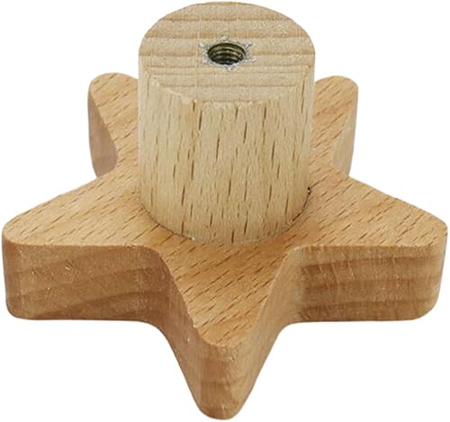 Miniatura 8 de Moons and Stars - Juego de 7 ganchos de madera para colgar sombreros, gorras, bolsas (6 estrellas + 1 luna)