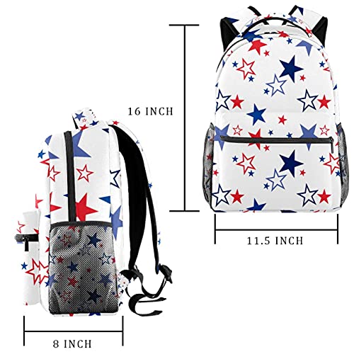 Sac à dos de voyage étoiles blanches avec porte-bouteille pour enfants