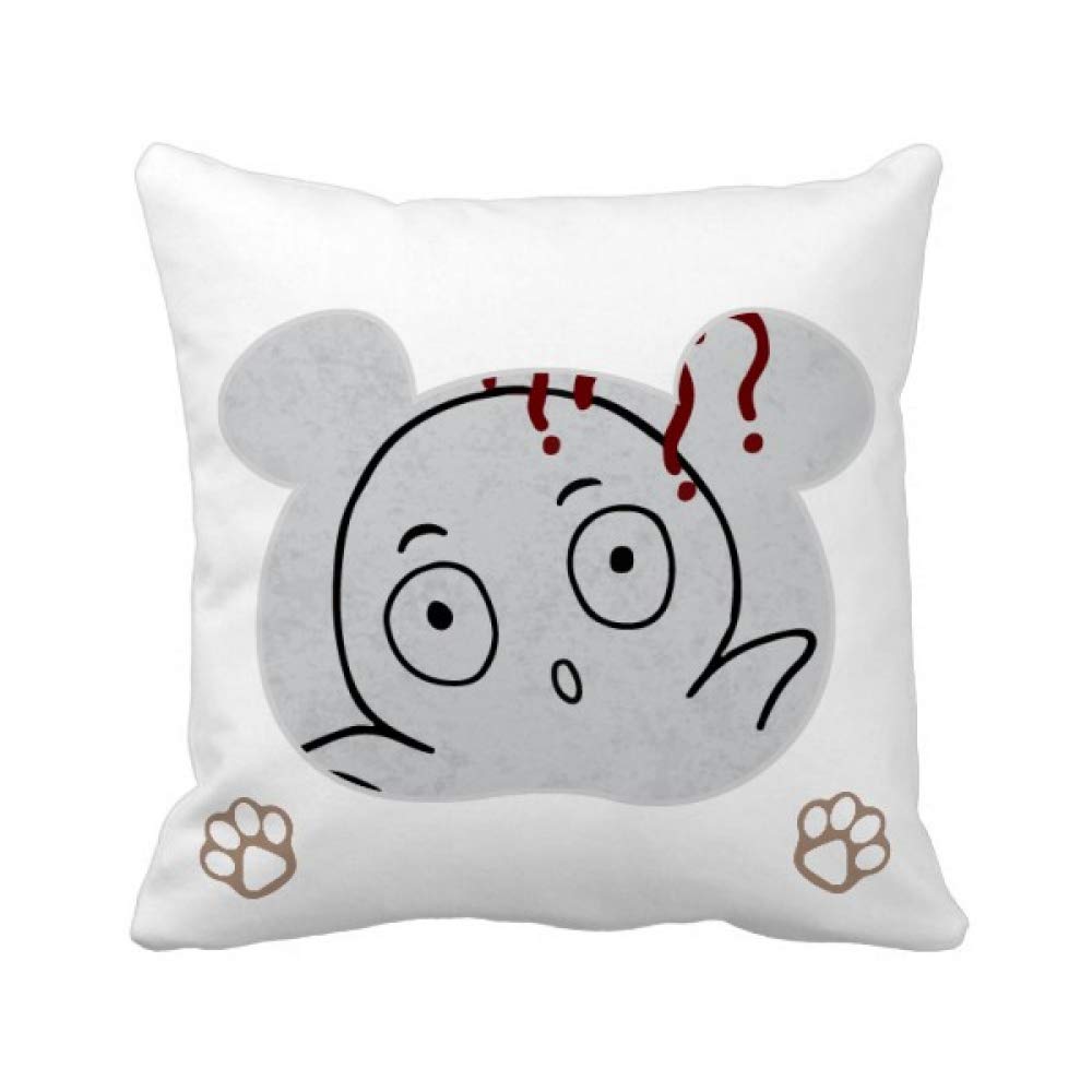 Housse de coussin carrée ours et chat heureux pour chambre d'enfant