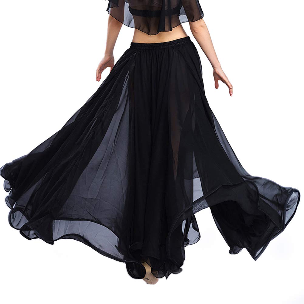 ROYAL SMEELA Bauchtanz Rock Ausbildung Performance Kleider Flamenco Chiffon Langer Rock Tanzen Slit Röcke Zigeuner Festival Tanz Maxirock Damen Bauchtanz kostüm lang Rock Bauchtanz Kleidung Tanzrock