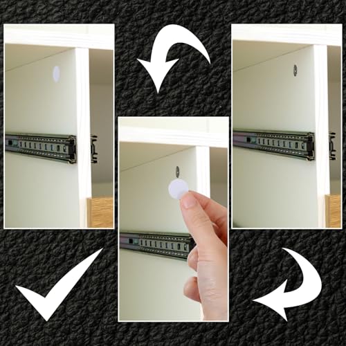 Nogeqi 290 Stück Weiß Abdeckkappen Für Schrauben, 12mm/15mm/21mm Selbstklebend Schraubenabdeckung Weiße, Schraubenabdeckung Weiss Für Bohrlöcher, Möbeln, Schreibtischen, Schränken Und Wänden