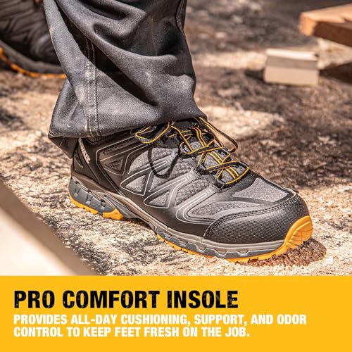 DEWALT Boron Men's Lightweight Aluminum Toe Safety Work Shoes – Slip Resistant, Breathable Mesh, ASTM Certified, Comfortable for Construction & Warehouse4
