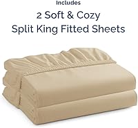 Vista 81 de King Fitted Bed Sheet - Bottom Single Fitted Sheet Only - Ultra-Soft Hotel Luxury Bedding w/ 8-16 Inch Deep Pockets - Breathable, Cooling & Wrinkle