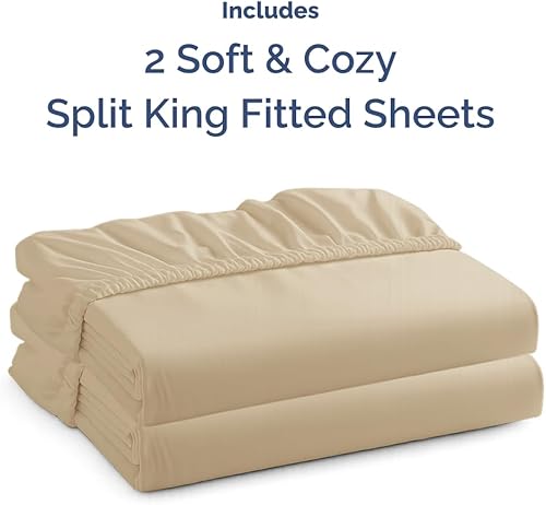 Miniatura 81 de King Fitted Bed Sheet - Bottom Single Fitted Sheet Only - Ultra-Soft Hotel Luxury Bedding w/ 8-16 Inch Deep Pockets - Breathable, Cooling & Wrinkle