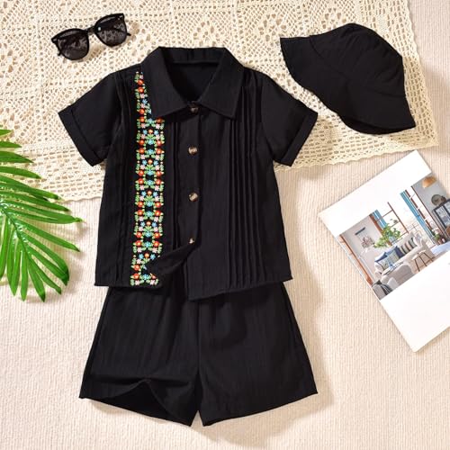 Image of HIHA Toddler Boys Mexican Embroidered Short Set 2-7 Years