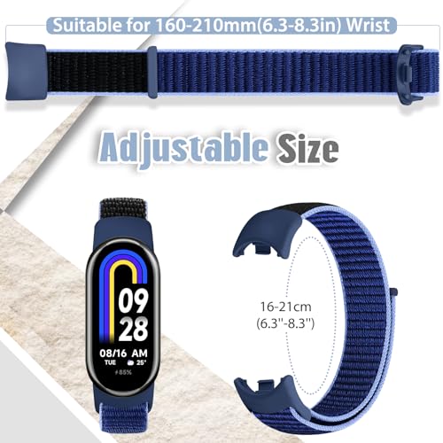 Image of Nylon Sport Band Compatible with Xiaomi Smart Band 10 /9 /8 for Women Men, Soft Adjustable Breathable Sport Loop Watch Strap Replacement Wristband for Xiaomi Mi Band 10 /9 /8, 3pcs