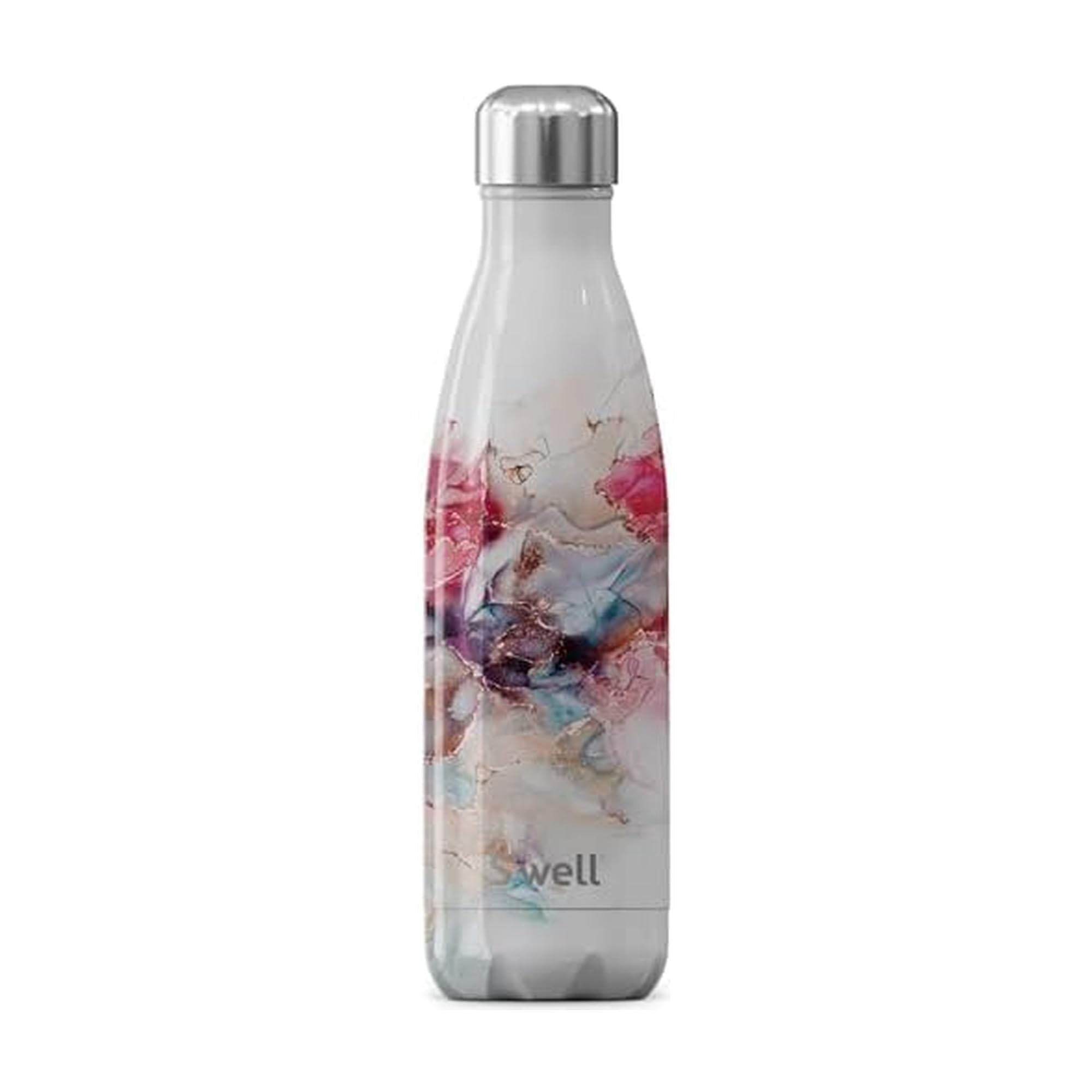 S'well Stainless Steel Water Bottle, 17oz, Rose Marble, Triple Layered Vacuum Insulated Containers Keeps Drinks Cold for 36 Hours and Hot for 18, BPA Free, Perfect for On the Go