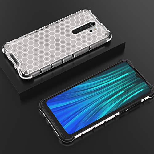 Image of Glasgow | for Mi Redmi Note 8 Pro Honeycomb Pattern Back Case Cover for Mi Redmi Note 8 Pro with 4 Bumper Corners and Military Grade Protection - Transparent