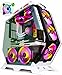 Price comparison product image KEDIERS PC Case - ATX Tower Tempered Glass Gaming PC Open Frame with 7 RGB Fan,C570white