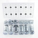 240 dlg sluitringen set verzinkt M2 M4 M6 M8 M10 M12 moerringen Assortiment in opbergdoos
