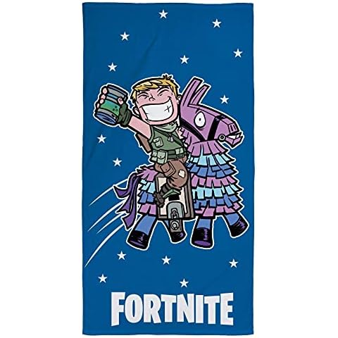 Fortnite Official Towel | Super Soft Feel 100% Cotton | Perfect for The Home, Beach & Swimming Pool 140 x 70cm, Jonesy Llama Slurp Juice Cover