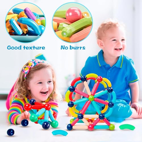 Image of PLUSPOINT Stick Blocks Building Magnetic Toy Bars with Storage Box Different Shape Educational Construction Set 3D Puzzle, Interlocking Creative Connecting Kit, STEM Toy for Boys and Girls 36 Pc (36)