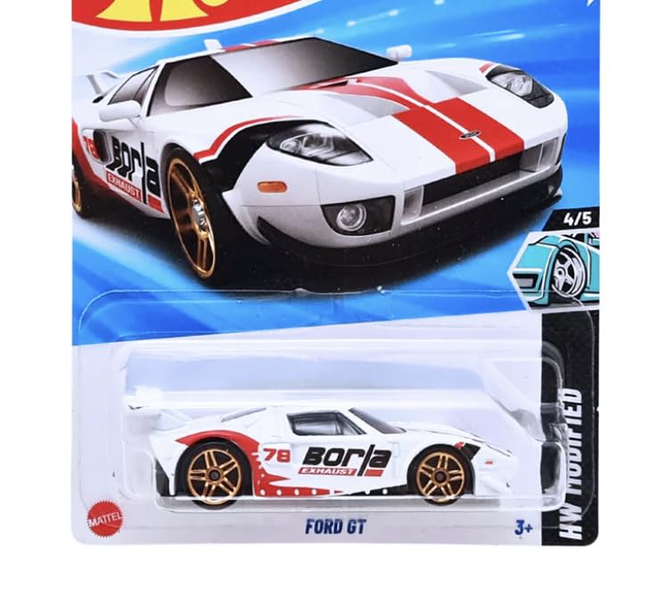 Image of hw Die-Cast 1:64 for Ages 3 and up (Ford GT | HW Modified | White-Red)
