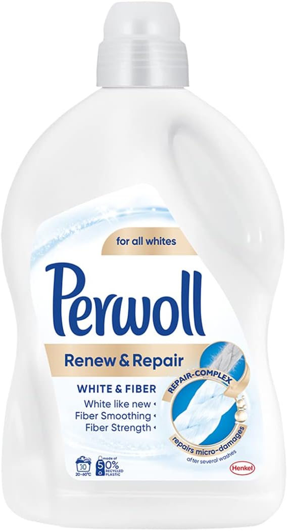 Perwoll Renew Advanced Effect White & Fiber Laundry Detergent 1.8L, 30 loads