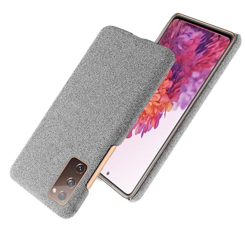 Coque tissu de luxe Galaxy A21S gris clair anti rayures