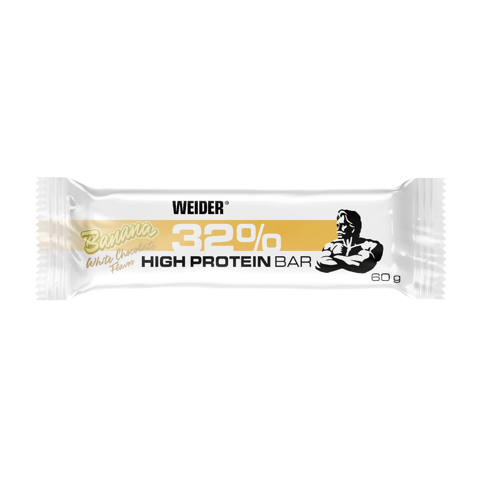 WEIDER 32% High Protein Bar, Baretta Proteica al gusto di Banana al Cioccolato Bianco, 12 x 60 g