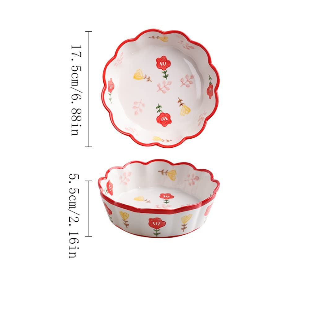 Insalatiera Ciotola in Ceramica Ciotola for Insalata di Frutta con Farina d'avena Leggera Ciotola for Verdure Carina di Lusso Adatta for Frutta, zuppa, Pasta Ciotole Cucina(B2pc)