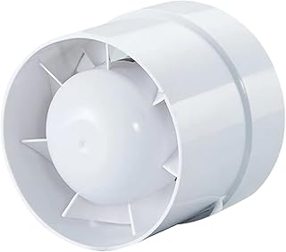 STRAFBRG Extractor De Aire ABS Redondo Silencioso For Inodoro, Conducto Extractor En Línea For Invernadero, Ahorro De Energía, Ventilador De Ventilación De Baño Impermeable Blanco,Rendimiento Alto