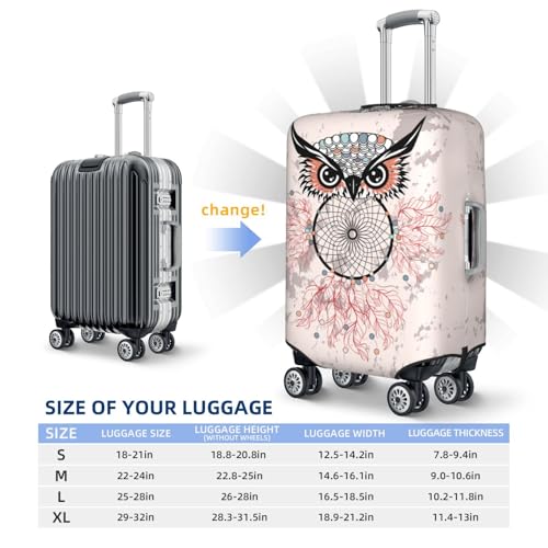 Dreamcatcher With Owl Travel Luggage Covers - Elasticity Suitcase Covers Protector for Luggage 18-32 Inch2