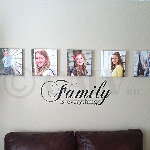 Family is Everything Vinyl Lettering Wall Decal Sticker (Black, 10