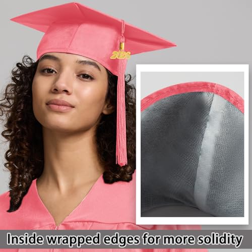 Image of 2026 Graduation Cap and Gown Matte Unisex for High School Bachelor | Heavyweight Matte Polyester, Zipper Closure, Adjustable Cap with 2026 Tassel, Sizes 39-60, Bulk Orders Available