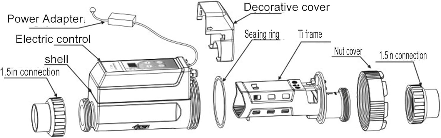 Électrolyseur Au Sel 12 G/h, Système De Nettoyage Automatique pour Piscine.