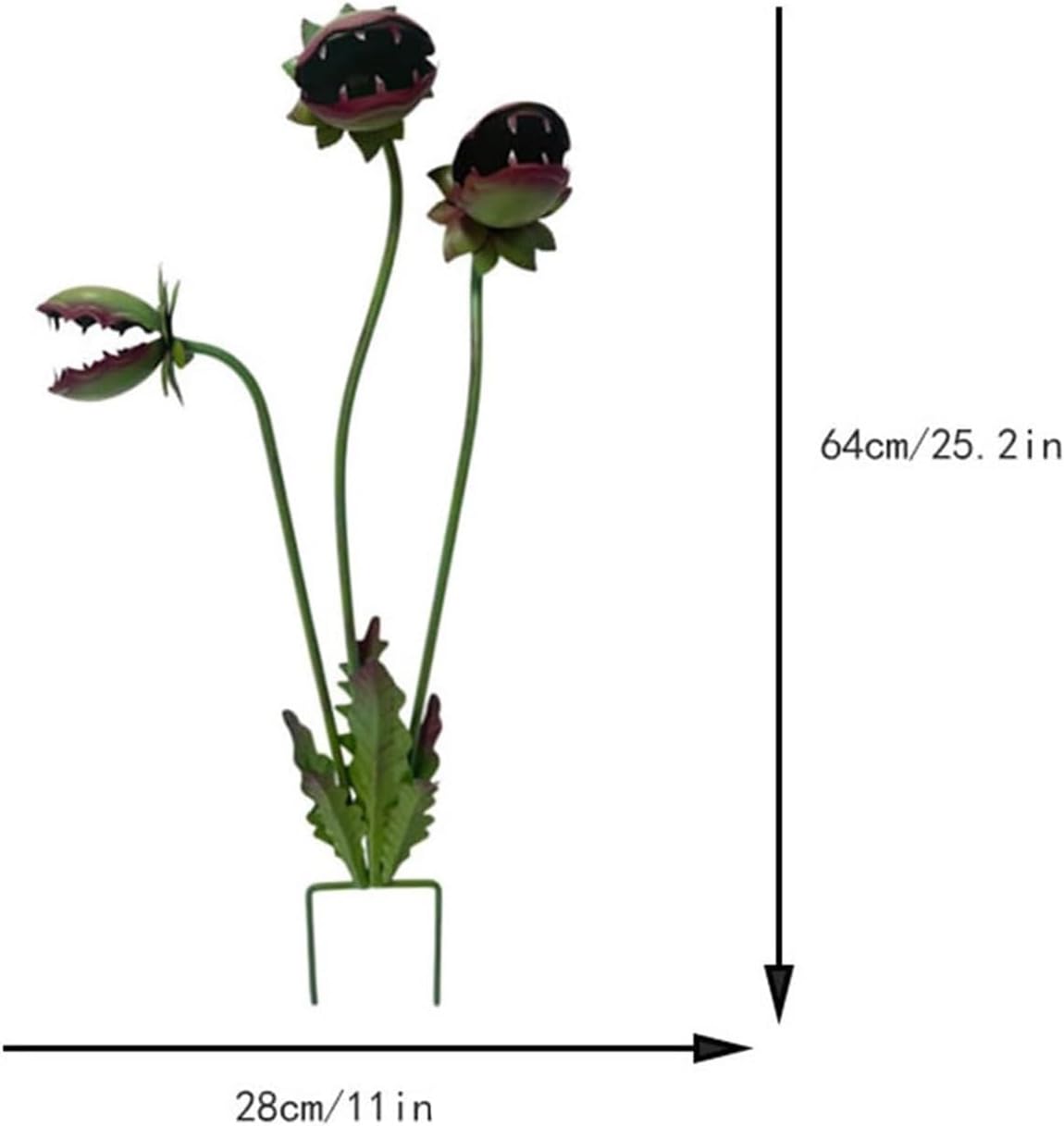 Metal Carnivorous Plant Garden Stake for Outdoor Decor, Funny Outdoor Yard Decor, Creepy Decorative Garden Sculpture Stake for Lawn, Unique Metal Art Ornament for Gift