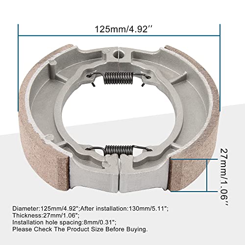 GOOFIT 125 X 27 mm Bremsschuh Bremsbackensätze Ersatz für 50cc 70cc 90cc 110cc 125cc150cc Motorrad und Scooter