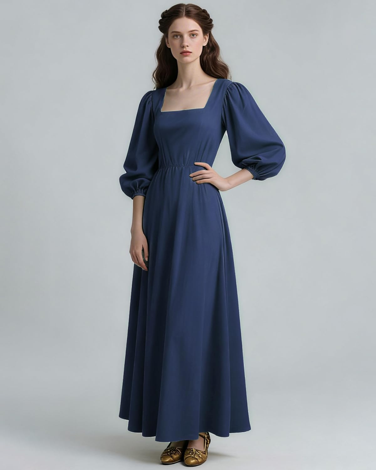 Joukavor Womens Renaissance Dress Medieval Costume for Fairy Witch Princess Elf Ren Faire Wedding Halloween Cosplay - Image 3