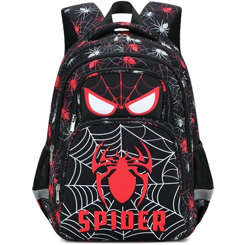 abshoo Cute Spider School Backpack For Boys Elementary Kindergarten Kids School Bag (Spider Black)