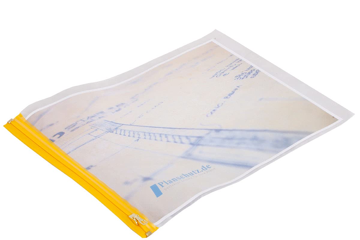 10x Buste Protettive A1, 650x900mm Impermeabili con Chiusura | Custodie con protezione UV e 2 clip con ventosa, spessore 100 my, ideali per planimetrie, cantieri e documenti importanti.