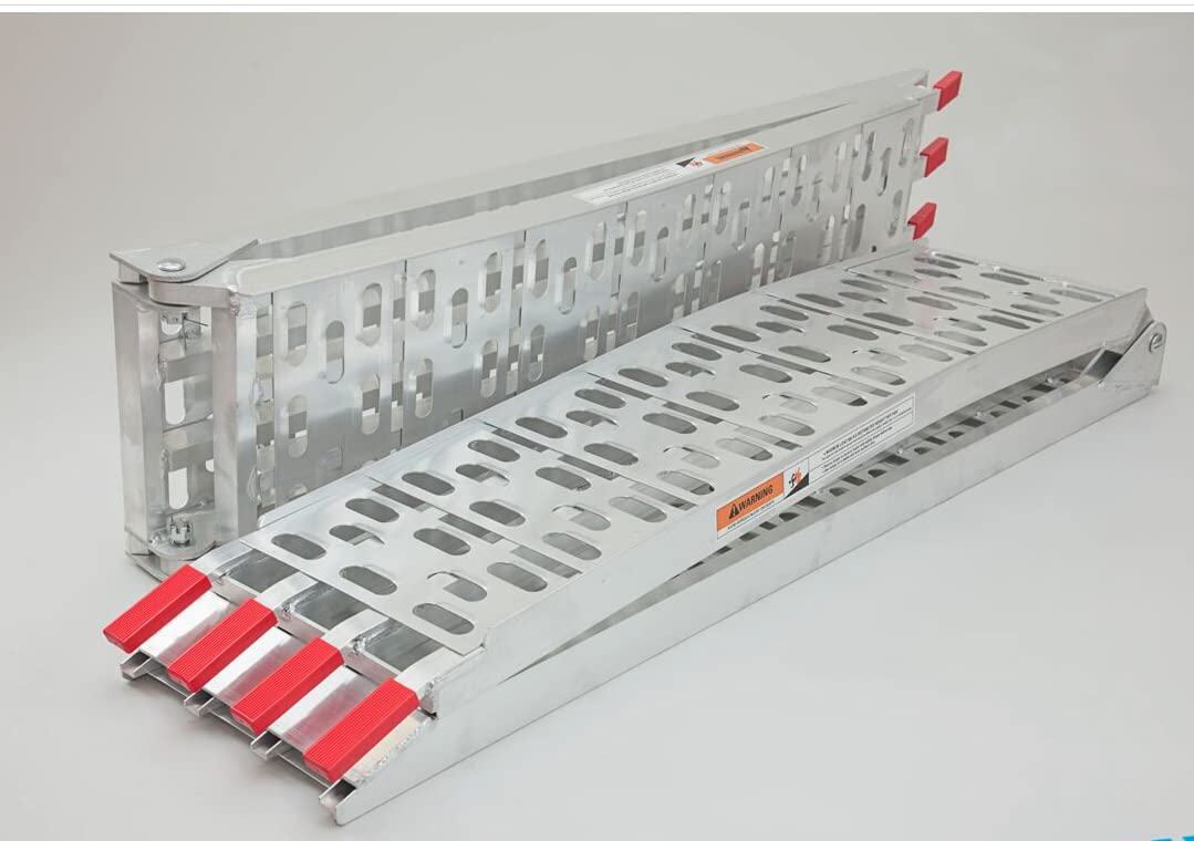 The Ramp People Silver Pair Of Folding Loading Ramps With Support Legs (220Cm X 28Cm X 1360Kg) Atv Ramps, Trailer Ramps, Quad Bike Ramps, Ride On Mower Ramps