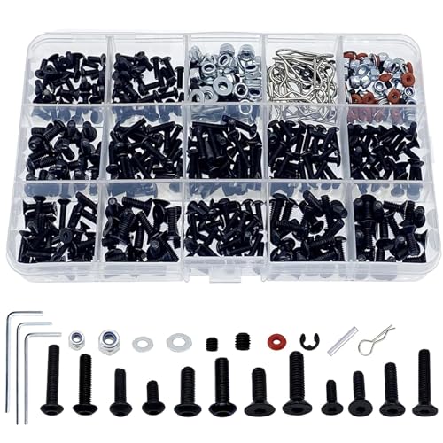 520pcs Universal RC Screw Kit Screws Assortment Set for Traxxas Arrma Redcat HPI Axial SCX10 Losi...
